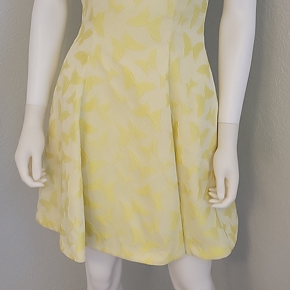ERIN Fetherston Veronica Butterfly Yellow Fit & Flare Tank Rush Prom Dress - Picture 5 of 12